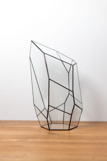 Handcrafted empty glass container for plant arrangements