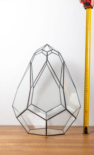 Handmade stained glass container, empty terrarium, modern home decor