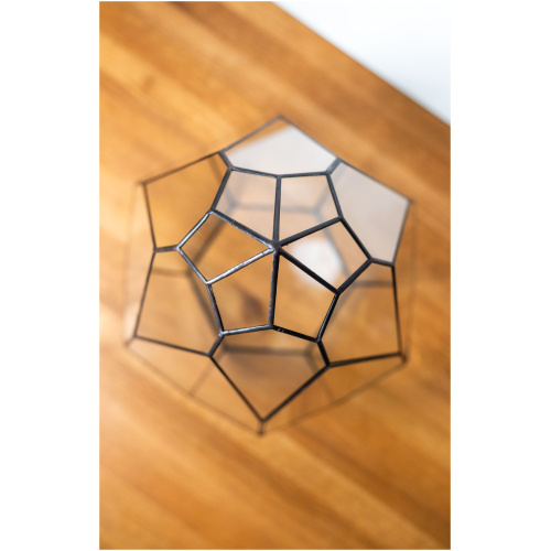 Handmade stained glass container, empty terrarium, modern home decor