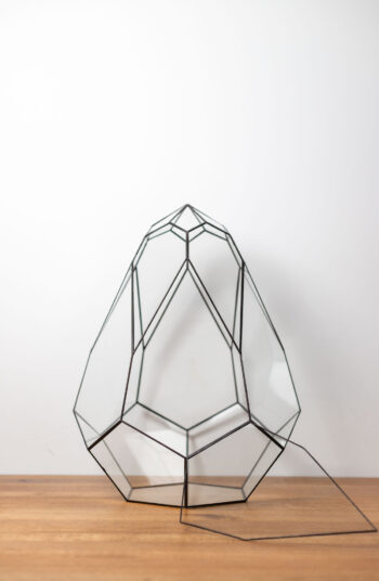 Handmade stained glass container, empty terrarium, modern home decor