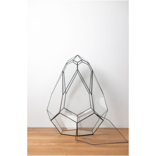 Handmade stained glass container, empty terrarium, modern home decor