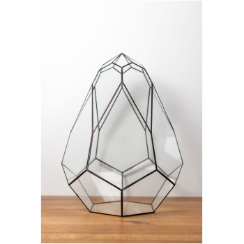 Handmade stained glass container, empty terrarium, modern home decor