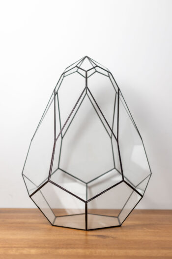 Handmade stained glass container, empty terrarium, modern home decor