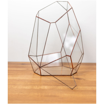 Handmade glass plant container designed for plant arrangements