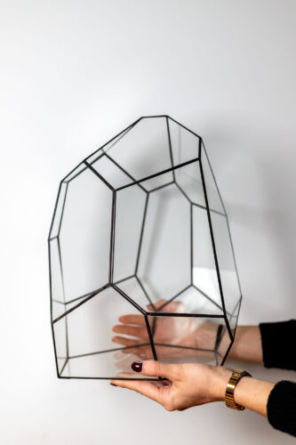 Handmade glass container for plant terrarium