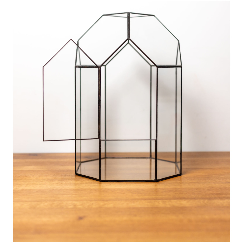 Stained glass handmade plant container terrarium