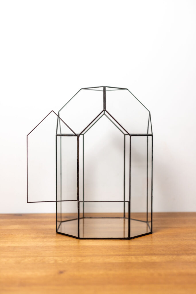 Stained glass handmade plant container terrarium