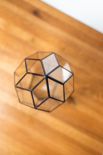 Stained glass handmade plant container terrarium