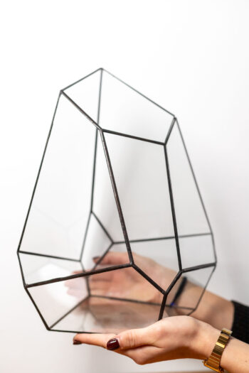 Stained glass handmade glass container for plant terrarium