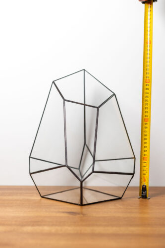 Stained glass handmade glass container for plant terrarium