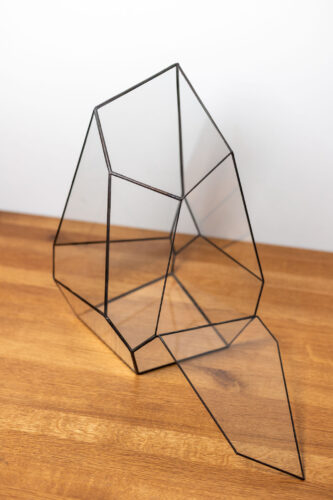 Stained glass handmade glass container for plant terrarium