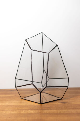 Stained glass handmade glass container for plant terrarium