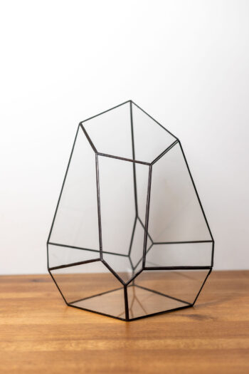 Stained glass handmade glass container for plant terrarium