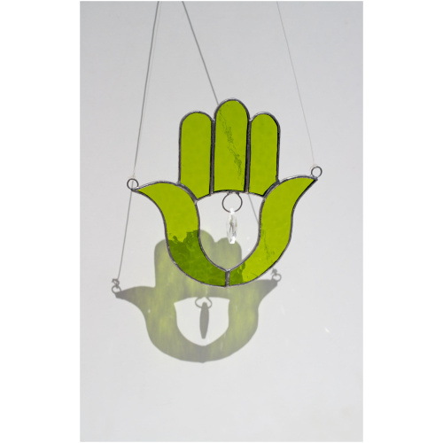 Hanging stained glass Fatima Hand suncatcher for window decor
