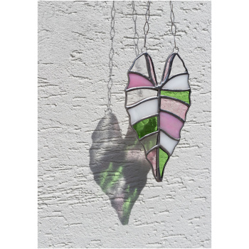 Handmade stained glass plant suncatcher