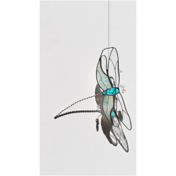Handmade stained glass dragonfly