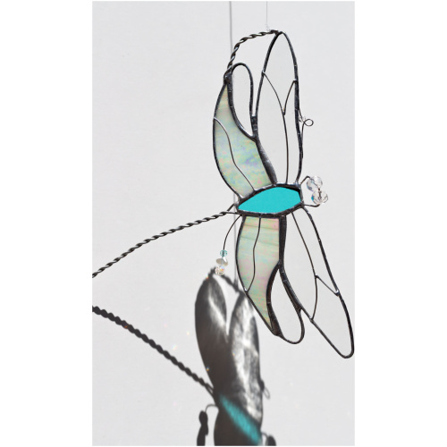 Handmade stained glass dragonfly