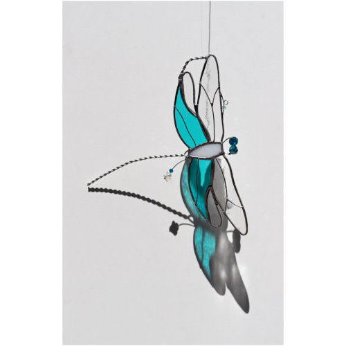 Handmade stained glass dragonfly