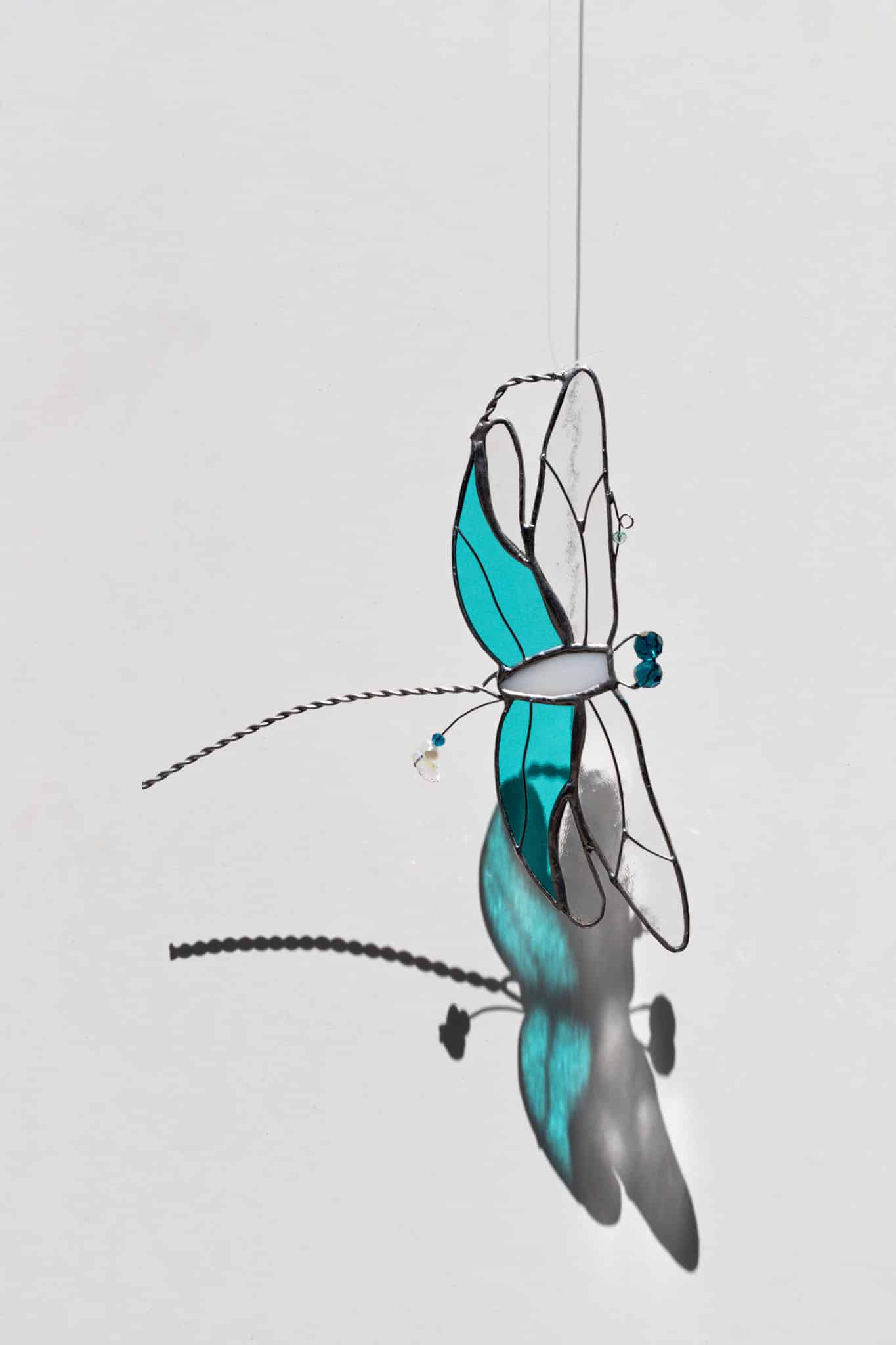 Handmade stained glass dragonfly