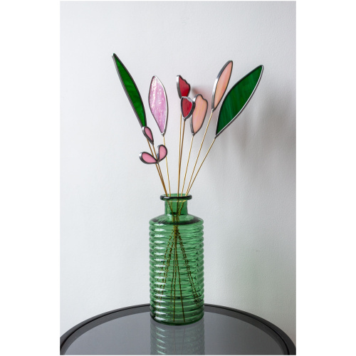 Handmade colorful glass flower bouquet by Duos Glass