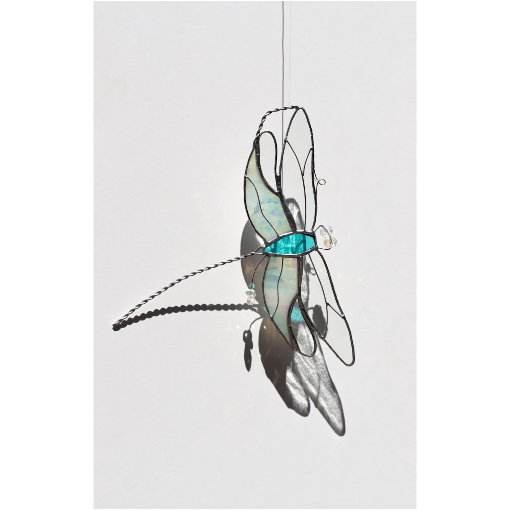 Decorative stained glass hanging ornament, handmade glass art