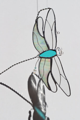 Decorative stained glass hanging ornament, handmade glass art