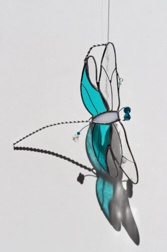 Decorative stained glass hanging ornament, handmade glass art