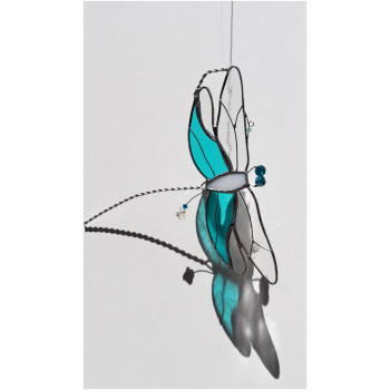 Decorative stained glass hanging ornament, handmade glass art