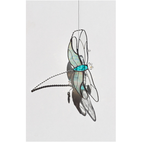 Decorative stained glass hanging ornament, handmade glass art