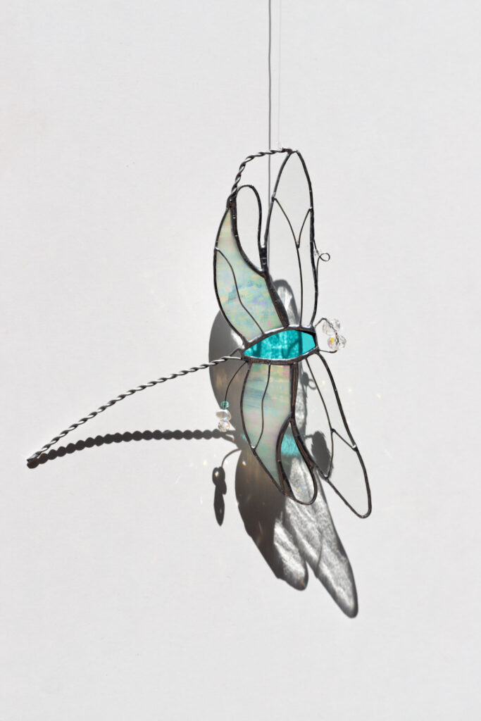 Decorative stained glass hanging ornament, handmade glass art