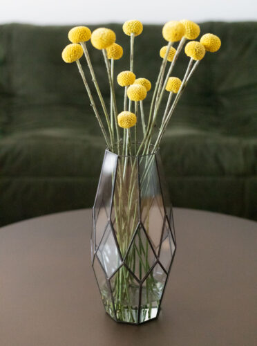 Handmade stained glass vase for flowers or decorative display