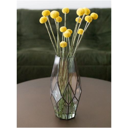 Handmade stained glass vase for flowers or decorative display
