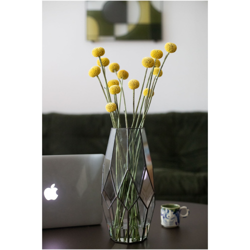 Handmade stained glass vase for flowers or decorative display