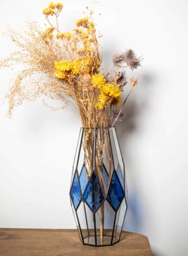 Decorative stained glass fusion vase
