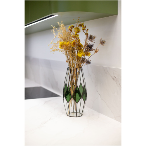 Handmade stained glass vase for flowers or decorative display